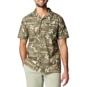 Men's Columbia Pine Canyon Button Up Shirt Large Stone Green Outer Bounds