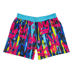 Boys' Baseball Lifestyle Graffiti Crown Lounge Shorts Youth Small Pink/Blue