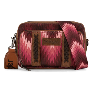 Montana West Wrangler Southwestern Dual Sided Crossbody Dark Pink