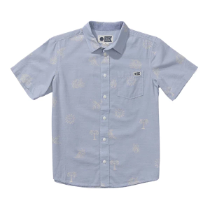 Boys' Salty Crew Good Vibes Woven Button Up Shirt Medium Blue