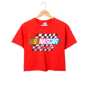 Women's Junk Food NASCAR Racing Flea Market Crop T-Shirt XSmall Red