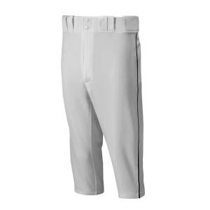 Men's Mizuno Premier Short Piped Baseball Pants 2XLarge Grey/Black Regular