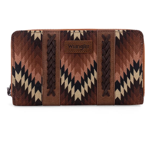Montana West Wrangler Southwestern Zip Wallet Brown Multi