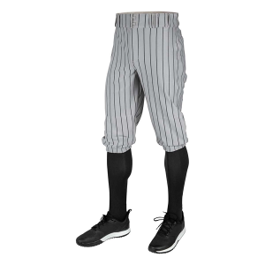 Men's Champro Triple Crown 2.0 Knickers with Pinstripes Baseball Pants Youth Small Gray/Black Regular