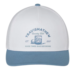 TravisMathew Men's Surf Warning Golf Snapback Hat One Size White