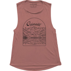 Women's MOORE Maroon Bells Crew Neck Tank Top Large Mauve