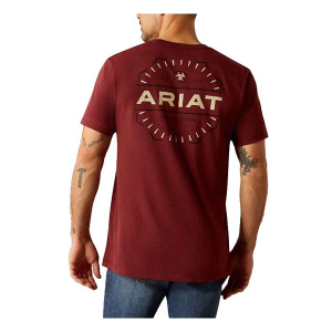 Men's Ariat Explorer Classic T-Shirt Small Crimson Red Heather
