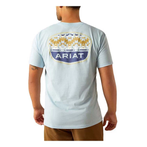 Men's Ariat Ogden Valley Badge T-Shirt Small Light Blue
