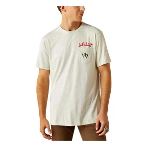 Men's Ariat Bronc Pocket Graphic T-Shirt Medium Oatmeal