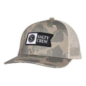 Boys' Salty Crew Pinnacle Snapback Hat One Size Sand Camo