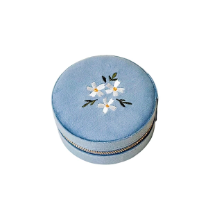 Women Darling Effect Round Velvet Jewelry makeup-bags-organizers