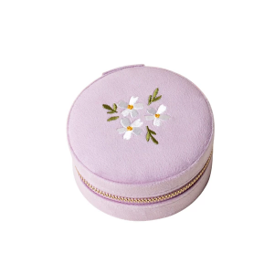 Women Darling Effect Round Velvet Jewelry makeup-bags-organizers