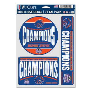 Wincraft Boise State Broncos 2024 Mountain West Football Champions 3pk Multi Use Decals