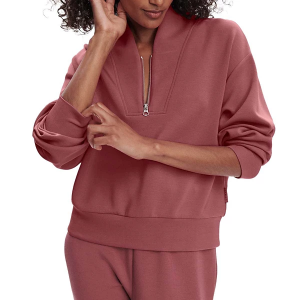 Women's Varley Davidson Sweat Long Sleeve 1/2 Zip Medium Wild Rhubarb