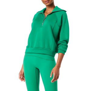 Women's Spanx AirEssentials 1/2 Zip Pullover Large Field Green