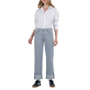 Women's KUT from the Kloth Fay Stripe Straight Jeans Blue White 12 28