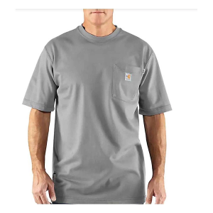 Men's Carhartt Flame-Resistant Force Chest Pocket Cotton T-Shirt Large Tall Light Grey