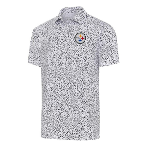 Pittsburgh Steelers Antigua Motion Polo Small White/Black