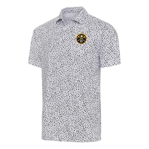 Denver Nuggets Motion Antigua Polo Small White/Black