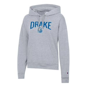 Drake Bulldogs Champion Women's Hoodie Large Grey