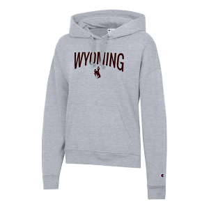 Wyoming Cowboys Champion Women's Hoodie Large Grey