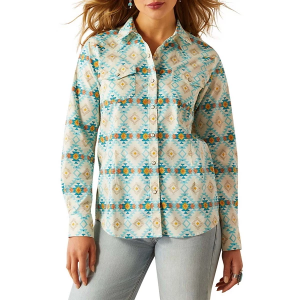 Women's Ariat Everyday Western Snap Long Sleeve Button Up Shirt Medium Cayon