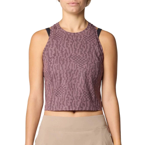 Women's Mountain Hardwear Mountain Stretch Crew Neck Hiking Tank Top XSmall Warm Ash Print
