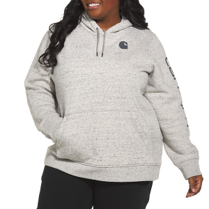Women's Carhartt Clarksburg Graphic Sleeve Work Hoodie 3X Asphalt Heather Nep