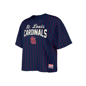Women's St. Louis Cardinals Pinstripe T-Shirt Large Navy