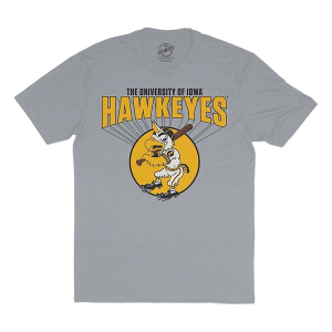 Iowa Hawkeyes Rah-Rah Herky Baseball T-Shirt Large Grey Heather