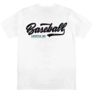 Boys' Baseball Lifestyle Splatter T-Shirt Youth Medium White/Galaxy