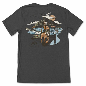Men's First Lite Lake Life T-Shirt XLarge Charcoal Heather