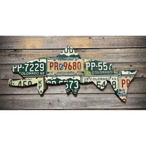 Cody's Fish 42" Vintage Colorado Brown Trout License Plate Art