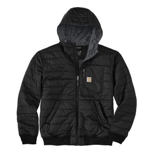 Men's Carhartt Rain Defender Relaxed Fit Lightweight Insulated Hooded Jacket Rain Jacket Medium Black