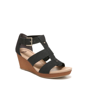 Women's Dr. Scholls Barton Sandals 8 Black Snake Synthetic
