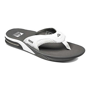 Men's Reef Fanning Flip Flop Sandals 4 Grey/White