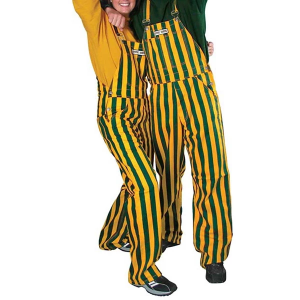 Game Bibs Green & Gold Striped Overall Bibs