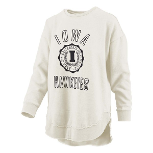 Iowa Hawkeyes Pressbox Women's Crew Medium Oatmeal