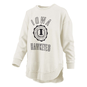 Iowa Hawkeyes Pressbox Women's Crew XLarge Oatmeal