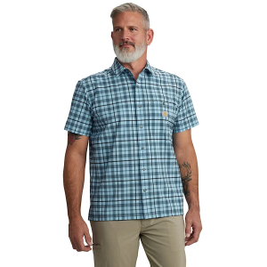 Men's Carhartt Force Sun Defender Relaxed Fit Lightweight Plaid Button Up Shirt 3XLarge Storm Blue
