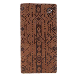 Hooey Monterey Rodeo Pocket Wallet Brown/Aztec Print