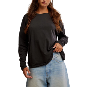 Women's Free People Nina Long Sleeve T-Shirt Medium Black