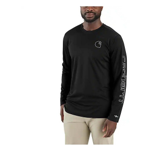 Men's Carhartt Force Sun Defender Lightweight Logo Graphic Long Sleeve T-Shirt Medium Black