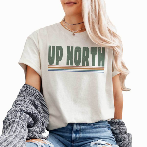 Women's A. Blush Retro Up North T-Shirt XLarge Ivory