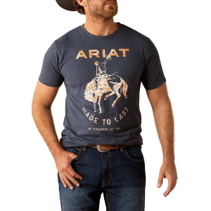 Men's Ariat Made to Last Bronco T-Shirt Medium Navy Heather