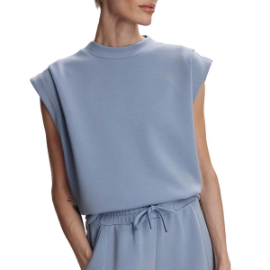 Women's Varley Otis Sweat Sleeveless Shirt Medium Rain Blue