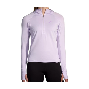 Women's Brooks Notch Thermal 2.0 Long Sleeve 1/4 Zip Small Light Purple