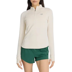 Women's New Balance Athletics Heat Grid Long Sleeve 1/4 Zip XLarge Linen Heather