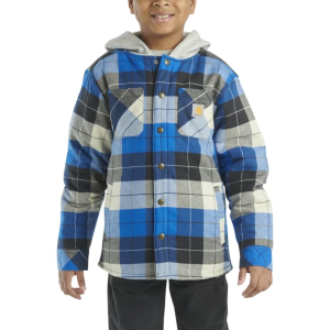 Boys' Carhartt Long Sleeve Flannel Large Caviar Black/Blue
