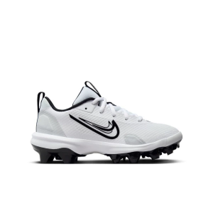 Boys' Nike 2024 Force Trout 9 Pro MCS Molded Baseball Cleats Little 1 White/Black/Pure Platinum